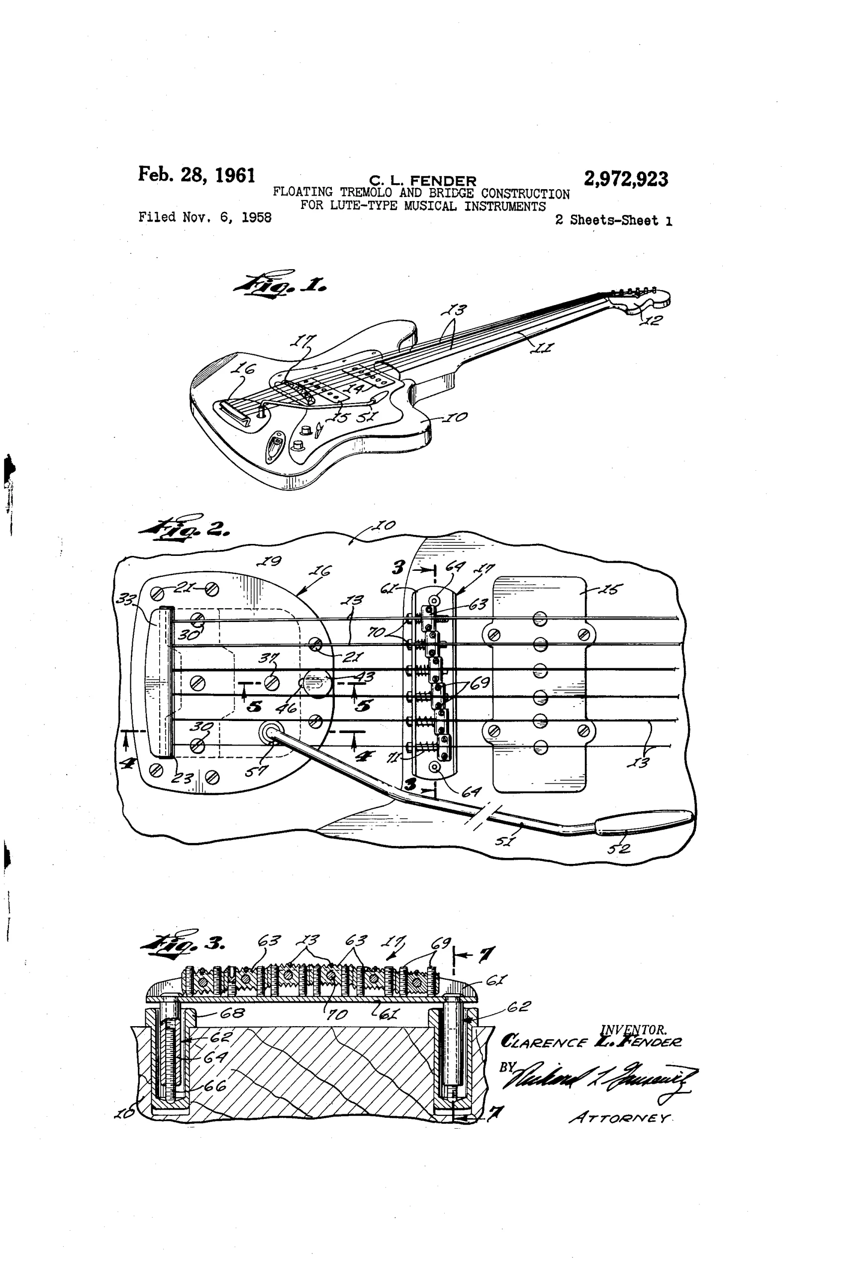 Extrait du brevet du vibrato Jazzmaster